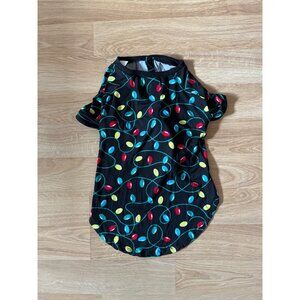 NWT Holiday Time Dogs Large Black Short Sleeve Shirt Christmas Lights